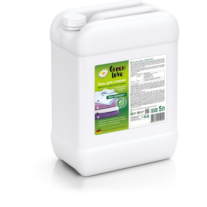 Гель для стирки Green Love, цветного и белого белья , 5 л
Гель для стирки Green Love, цветного и белого белья , 5 л