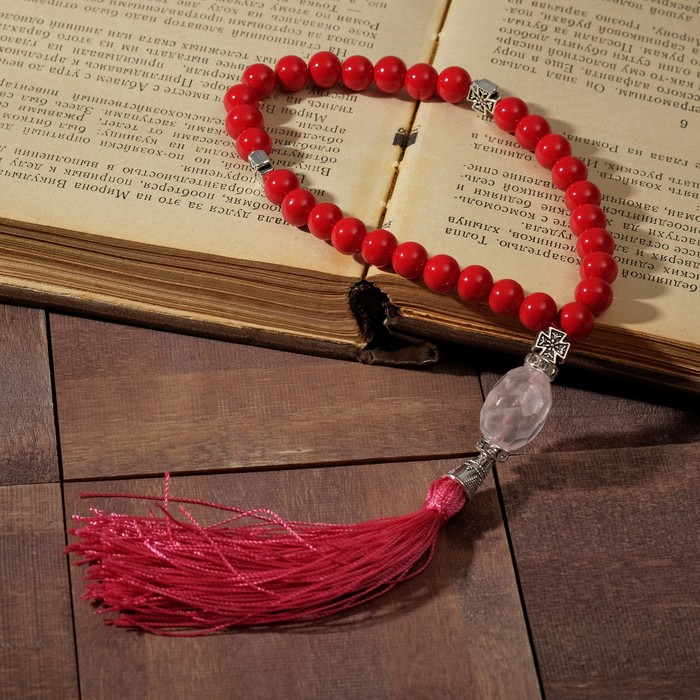 Четки православные "Коралл", 30 бусин, вставка розовый кварц
Четки православные "Коралл", 30 бусин, вставка розовый кварц