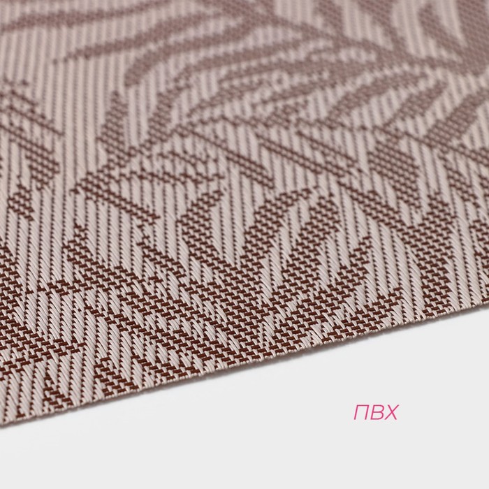 фото Салфетка сервировочная на стол доляна «тропические листья», 45×30 см, цвет бежевый