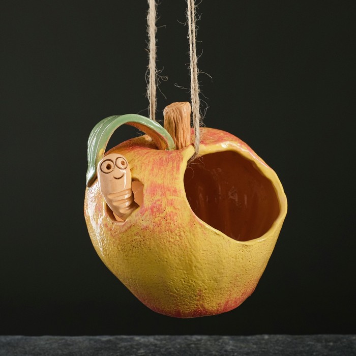 Подвесное кашпо декоративное "Яблоко" жёлтое 0,15 л 
Подвесное кашпо декоративное "Яблоко" жёлтое 0,15 л