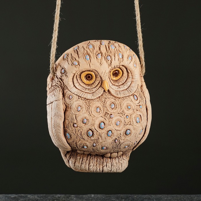 Подвесное кашпо декоративное "Сова" терракотовая 0,5 л 
Подвесное кашпо декоративное "Сова" терракотовая 0,5 л