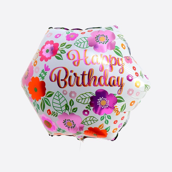 Шар фольгированный 18" «С днём рождения», цветы
Шар фольгированный 18" «С днём рождения», цветы
