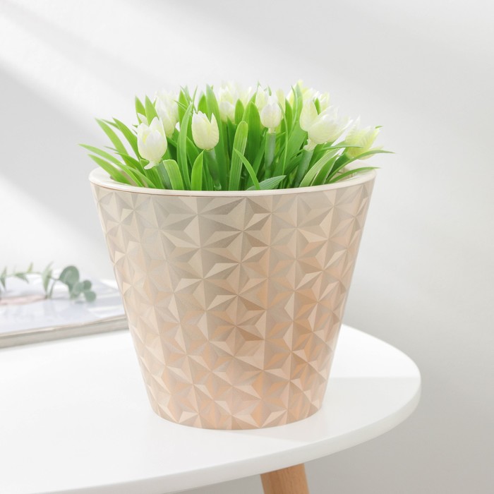 Кашпо для цветов со вставкой «Грани», 3 л, цвет кремовый
Кашпо для цветов со вставкой «Грани», 3 л, цвет кремовый