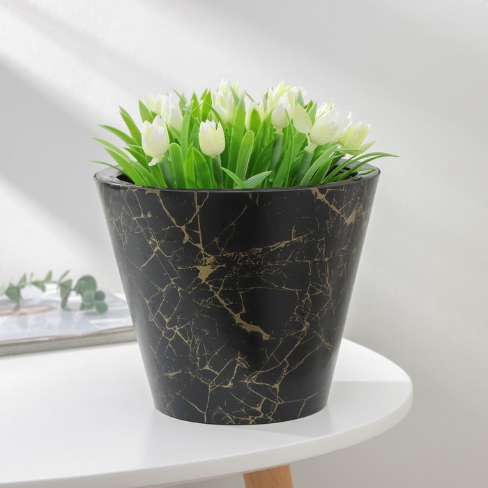 Кашпо для цветов со вставкой «Мрамор», 3 л, цвет чёрный
Кашпо для цветов со вставкой «Мрамор», 3 л, цвет чёрный