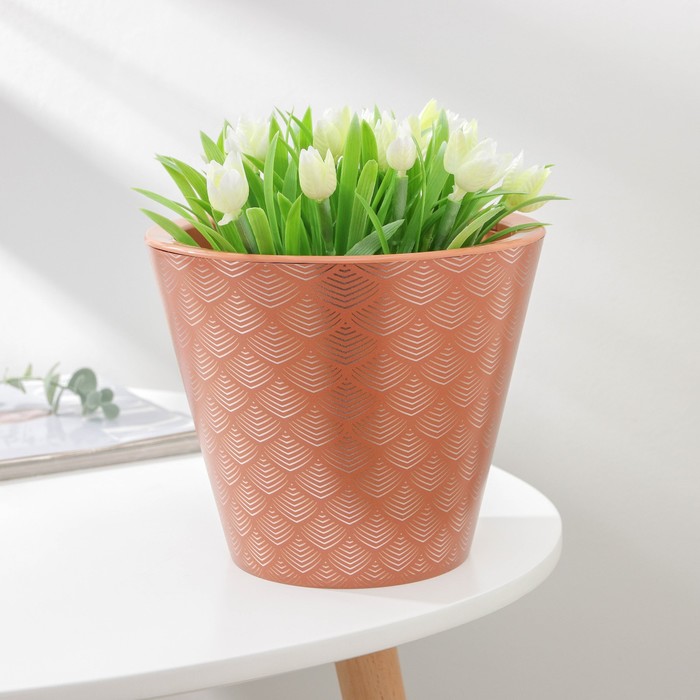 Кашпо для цветов со вставкой «Флейк», 3 л, цвет карамельный
Кашпо для цветов со вставкой «Флейк», 3 л, цвет карамельный