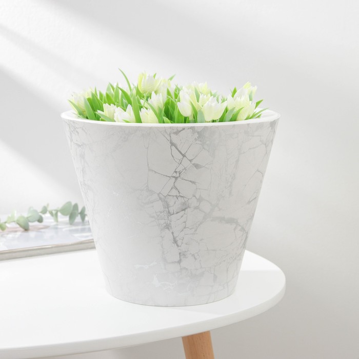 Кашпо для цветов со вставкой «Мрамор», 5 л, цвет белый
Кашпо для цветов со вставкой «Мрамор», 5 л, цвет белый