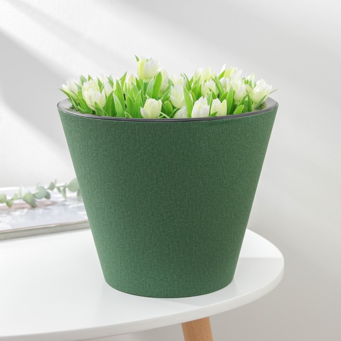 Кашпо для цветов со вставкой «Коттон», 5 л, цвет изумрудный
Кашпо для цветов со вставкой «Коттон», 5 л, цвет изумрудный