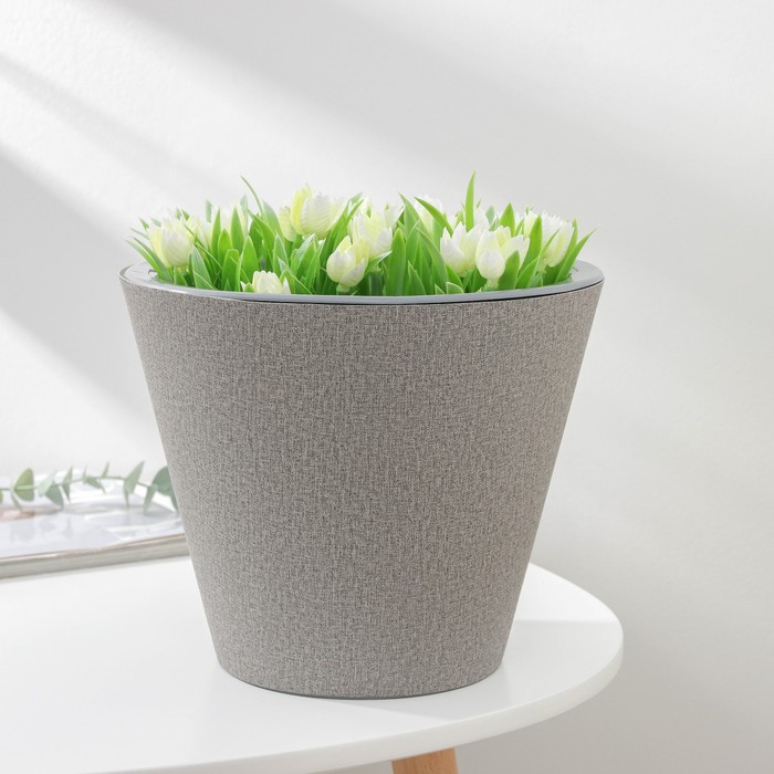 Кашпо для цветов со вставкой «Коттон», 5 л, цвет серый
Кашпо для цветов со вставкой «Коттон», 5 л, цвет серый
