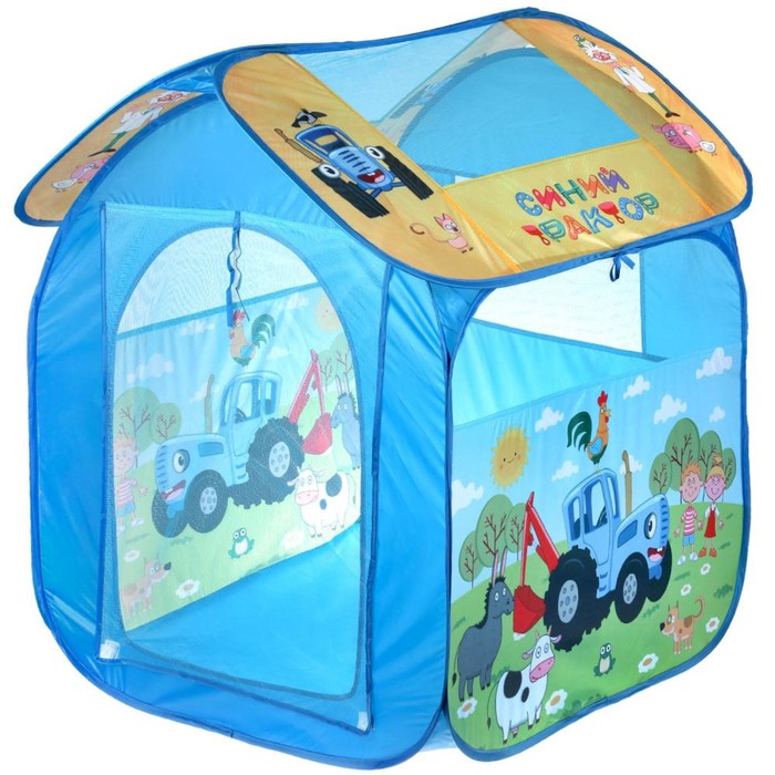 фото Палатка игровая «синий трактор» 83х80х105 см, в сумке играем вместе