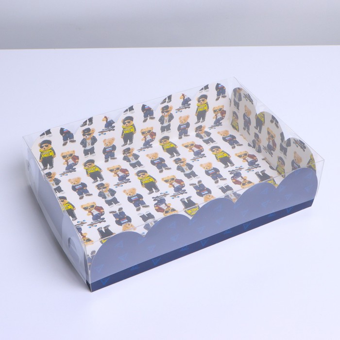 Коробка для печенья, кондитерская упаковка с PVC крышкой, «Мишки», 20 х 30 х 8 см
Коробка для печенья, кондитерская упаковка с PVC крышкой, «Мишки», 20 х 30 х 8 см
