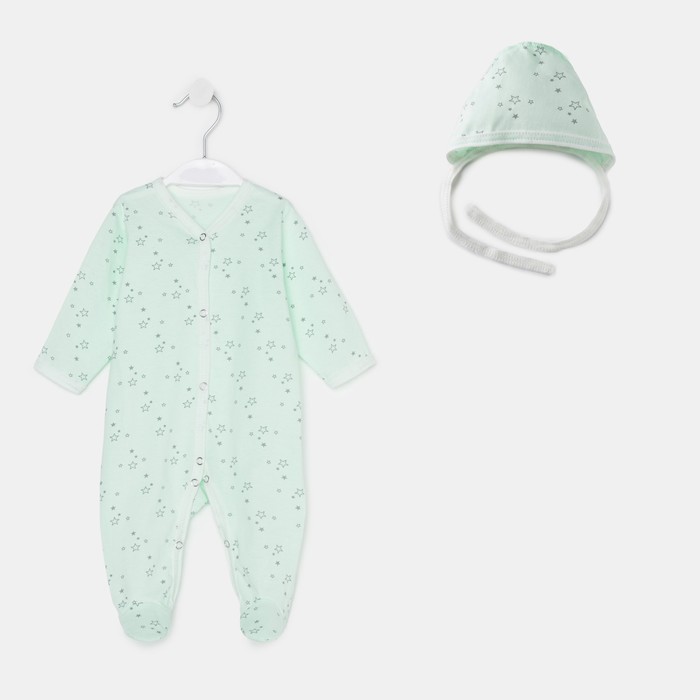 Комбинезон с чепчиком, цвет мята/принт звезды, рост 62 см
Комбинезон с чепчиком, цвет мята/принт звезды, рост 62 см