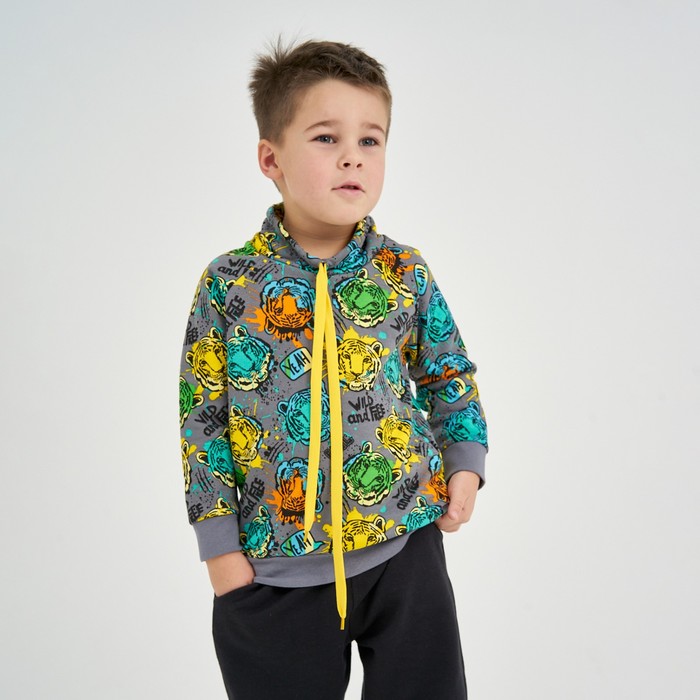 Толстовка для мальчика, цвет серый/тигры, рост 110 см
Толстовка для мальчика, цвет серый/тигры, рост 110 см