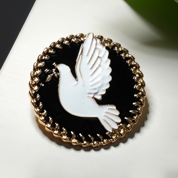 Брошь "Голубь Мира", цвет чёрно-белый в золоте
Брошь "Голубь Мира", цвет чёрно-белый в золоте