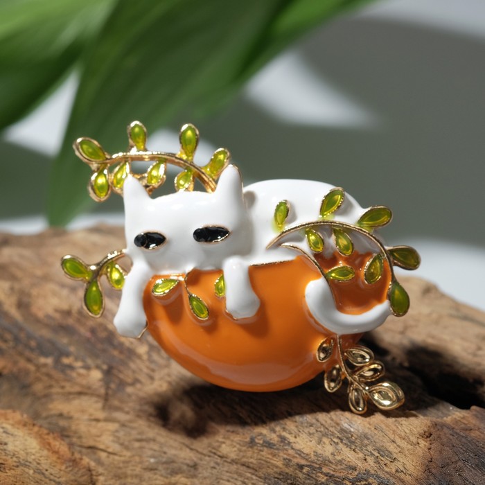 Брошь "Котёнок" в цветочном горшке, цвет бело-оранжевый в золоте
Брошь "Котёнок" в цветочном горшке, цвет бело-оранжевый в золоте