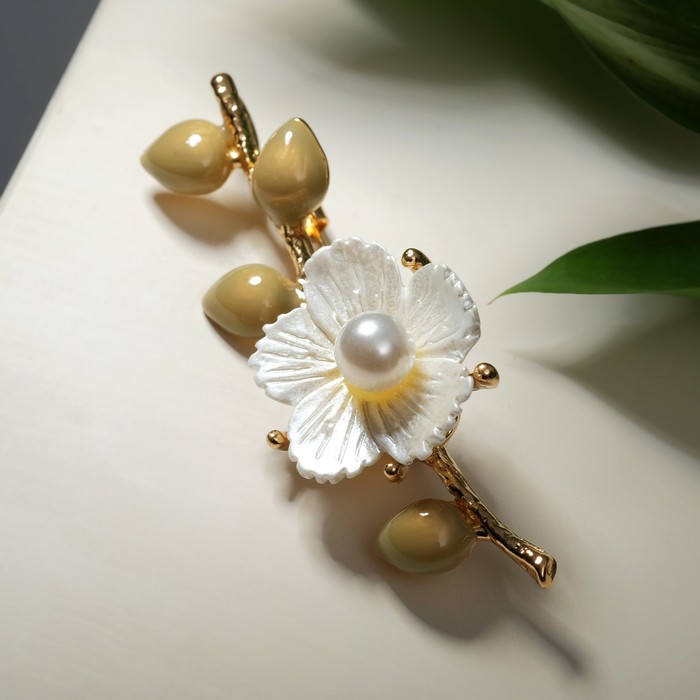 Брошь "Ветвь" расцветающая, цвет бело-коричневый в золоте
Брошь "Ветвь" расцветающая, цвет бело-коричневый в золоте