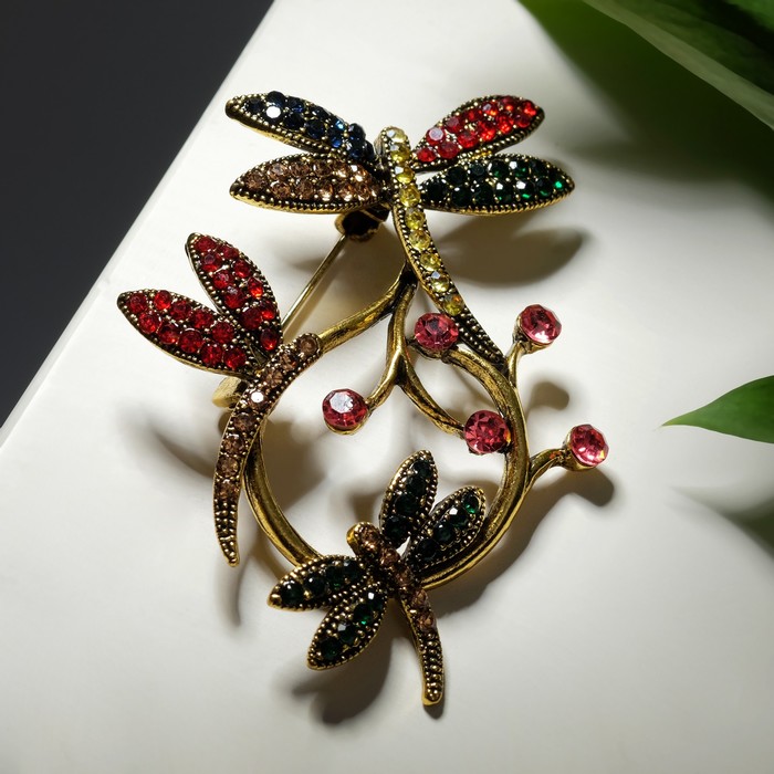Брошь "Стрекозы" трио, цветная в чернёном золоте
Брошь "Стрекозы" трио, цветная в чернёном золоте