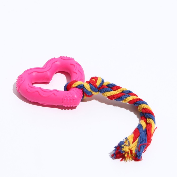 Игрушка жевательная "Сердце с канатом", TPR, 19 см, микс цветов
Игрушка жевательная "Сердце с канатом", TPR, 19 см, микс цветов