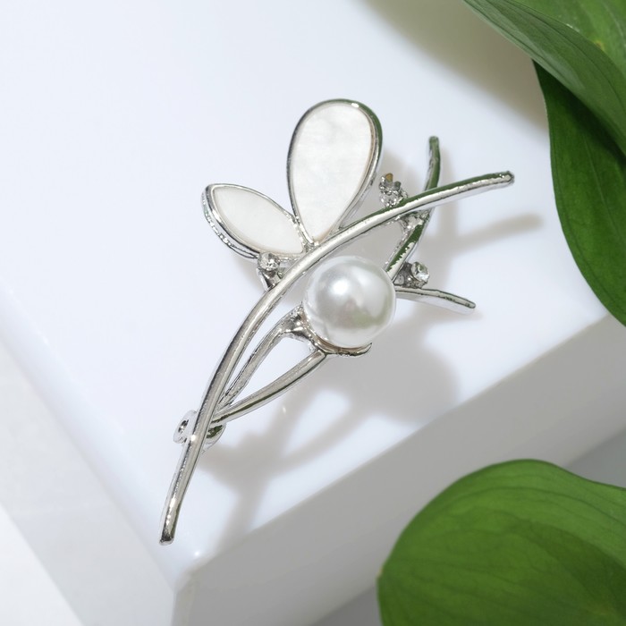 Брошь "Стрекоза" с бусиной, цвет белый в серебре
Брошь "Стрекоза" с бусиной, цвет белый в серебре