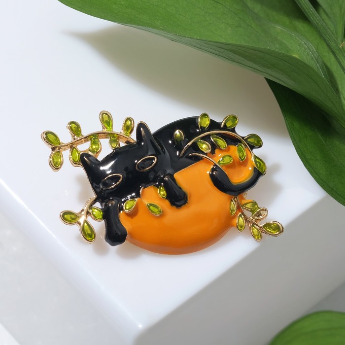 Брошь "Котёнок" в цветочном горшке, цвет чёрно-оранжевый в золоте
Брошь "Котёнок" в цветочном горшке, цвет чёрно-оранжевый в золоте