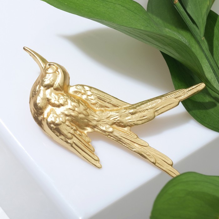 Брошь "Птица", цвет матовое золото
Брошь "Птица", цвет матовое золото