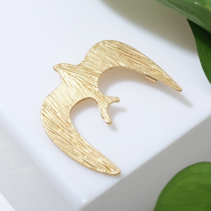 Брошь "Птица-бумеранг", цвет матовое золото
Брошь "Птица-бумеранг", цвет матовое золото