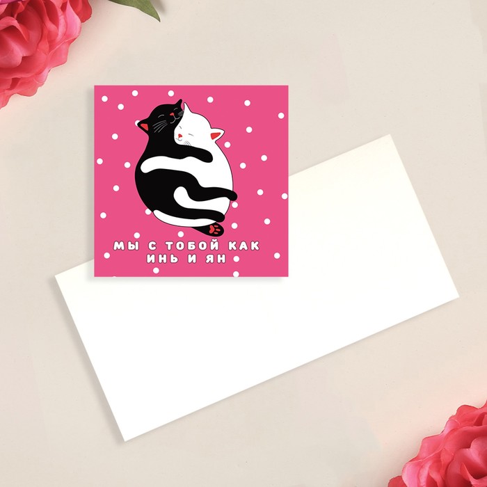 Открытка-мини «Инь янь», коты, 7 × 7 см
Открытка-мини «Инь янь», коты, 7 × 7 см