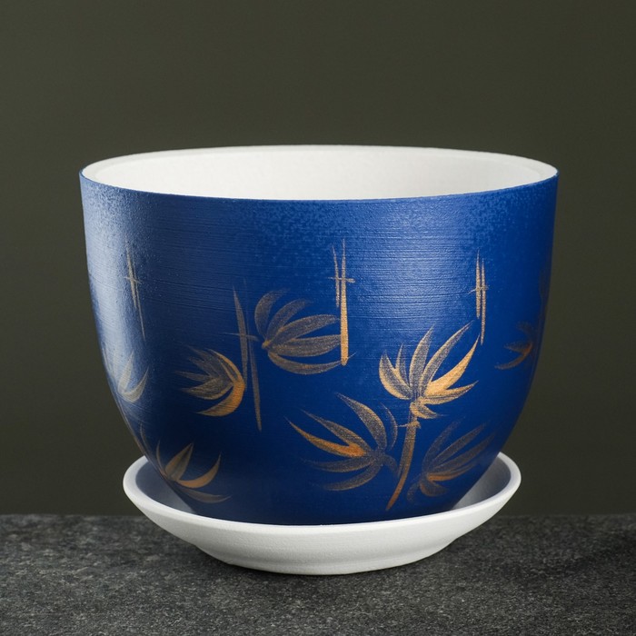 Горшок цветочный Бамбук синий 1,2 л 
Горшок цветочный Бамбук синий 1,2 л