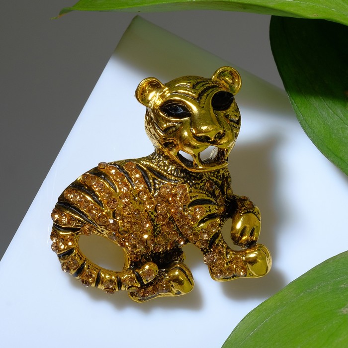 Брошь "Тигр" стоящий, цвет чёрно-оранжевый в золоте
Брошь "Тигр" стоящий, цвет чёрно-оранжевый в золоте