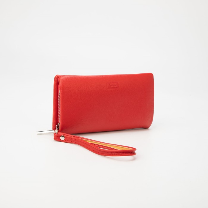 Кошелек жен 10-01-13, 9,5*3,5*12 см, отд д/купюр, д/карт, д/монет, на кнопке, красный
