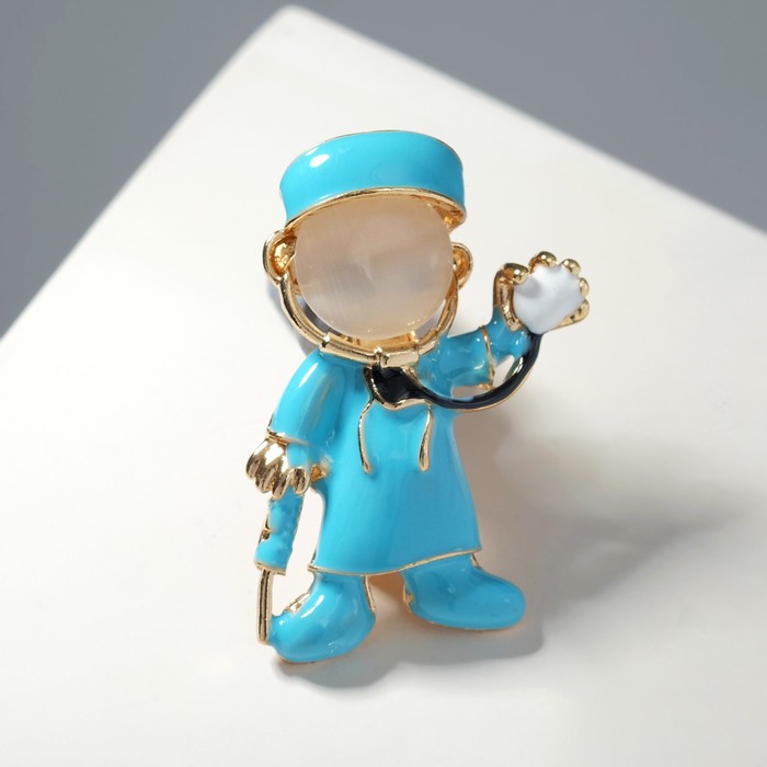 Брошь "Доктор" с фонендоскопом, цвет бело-голубой в золоте
Брошь "Доктор" с фонендоскопом, цвет бело-голубой в золоте