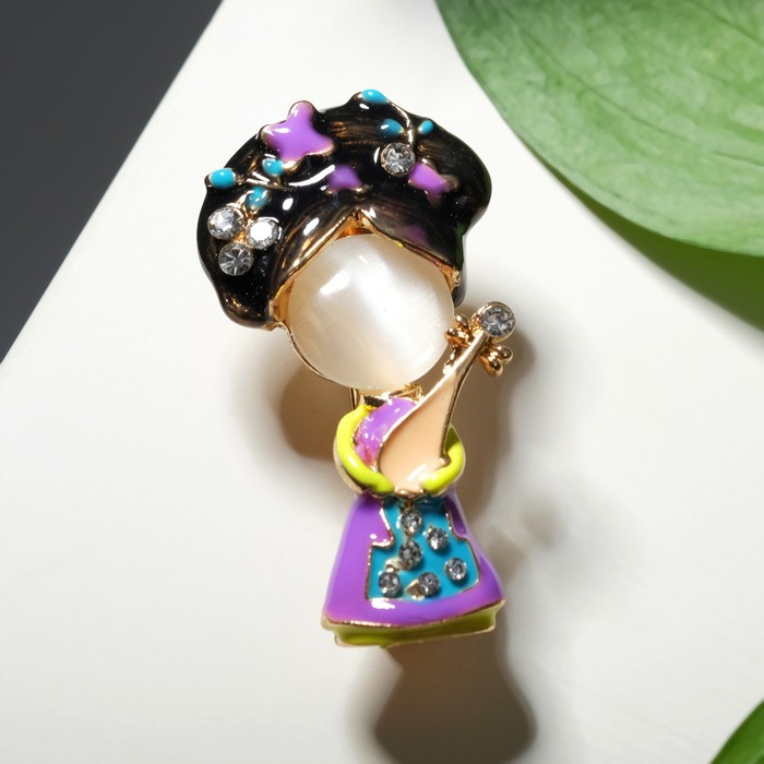 Брошь "Девушка Гейша, цветная в золоте
Брошь "Девушка Гейша, цветная в золоте