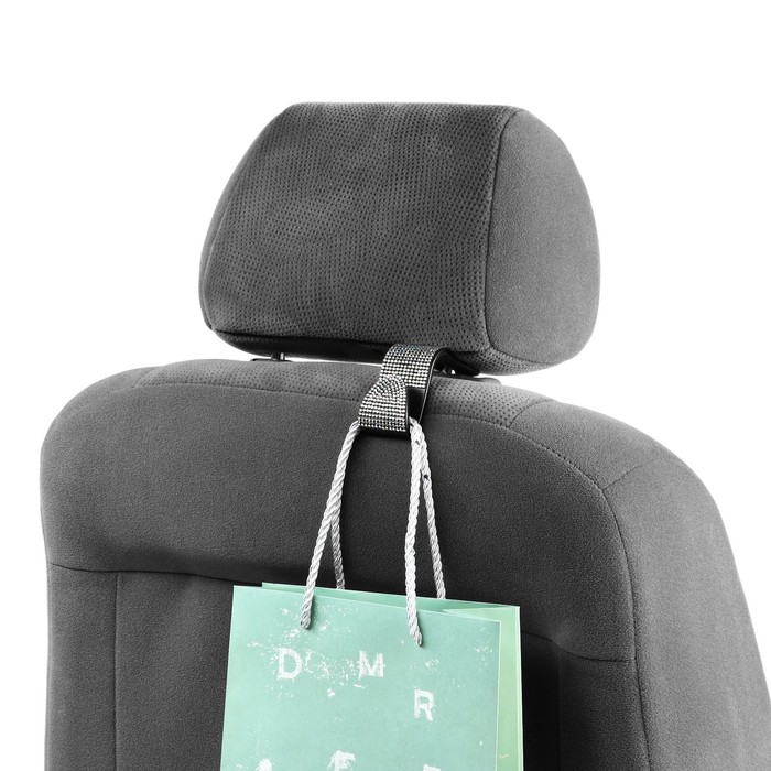 Крючок на подголовник со стразами, черный
Крючок на подголовник со стразами, черный