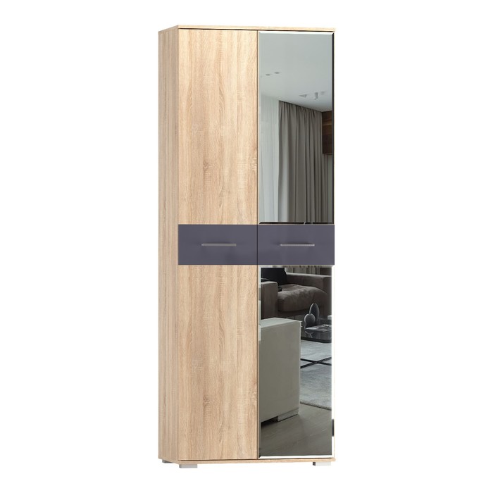 Шкаф 2х ств Бьянка с зеркалом, 802х470х2176, Дуб сонома/Графит МДФ
Шкаф 2х ств Бьянка с зеркалом, 802х470х2176, Дуб сонома/Графит МДФ