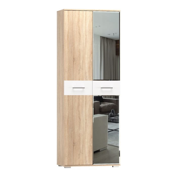 Шкаф 2х ств Бьянка с зеркалом, 802х470х2176, Дуб сонома/Белый глянец МДФ
Шкаф 2х ств Бьянка с зеркалом, 802х470х2176, Дуб сонома/Белый глянец МДФ