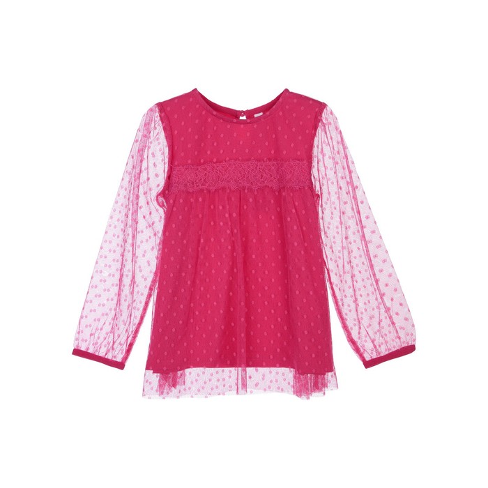 Джемпер ажурный трикотажный для девочек, рост 110 см, цвет фуксия 
Джемпер ажурный трикотажный для девочек, рост 110 см, цвет фуксия