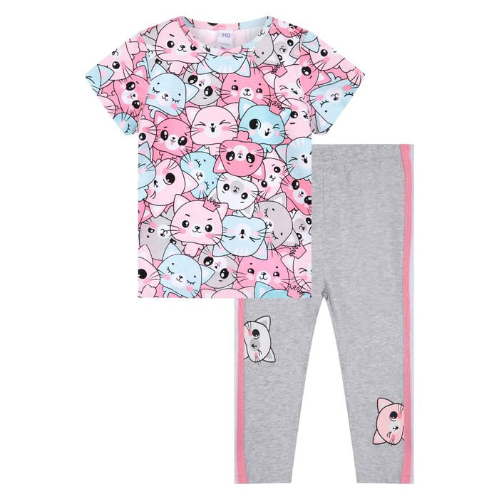 фото Комплект для девочки: футболка и леггинсы, рост 92 см playtoday