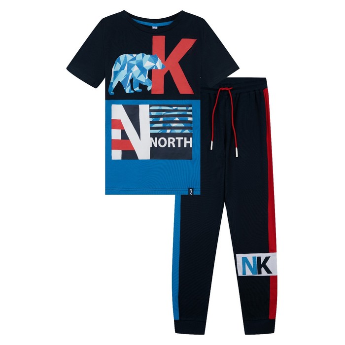 Комплект трикотажный для мальчика: футболка и брюки, рост 158 см