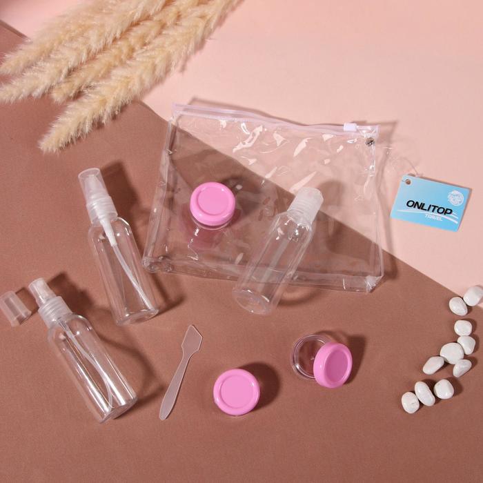 Набор для хранения, в чехле, 7 предметов, цвет прозрачный/розовый
Набор для хранения, в чехле, 7 предметов, цвет прозрачный/розовый