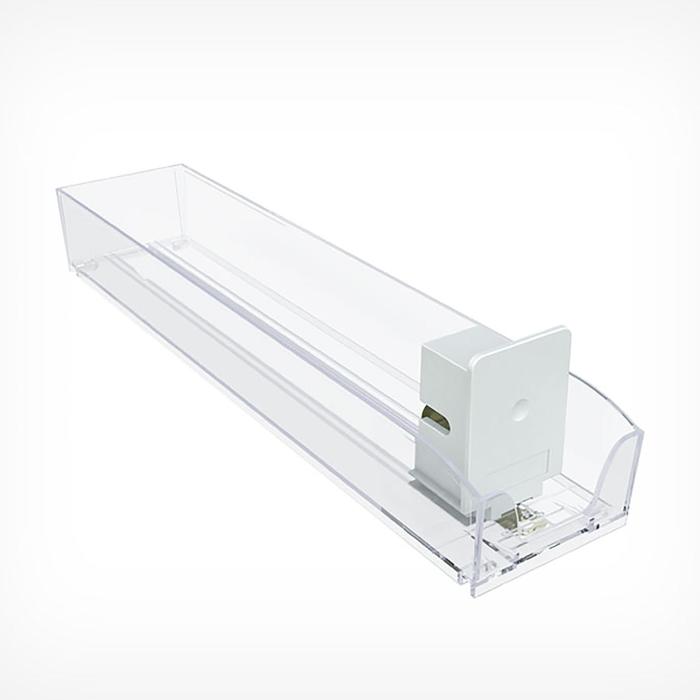 Пластиковый лоток для сигарет с интегрированным толкателем, L=385, сила толкания 3 ньютона
Пластиковый лоток для сигарет с интегрированным толкателем, L=385, сила толкания 3 ньютона