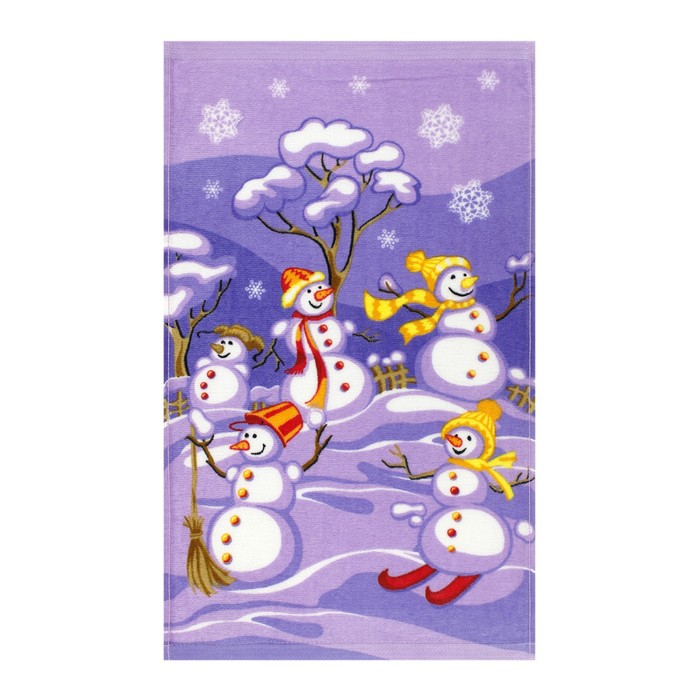 Махровое полотенце кухонное «Снеговики», размер 30x50 см
Махровое полотенце кухонное «Снеговики», размер 30x50 см