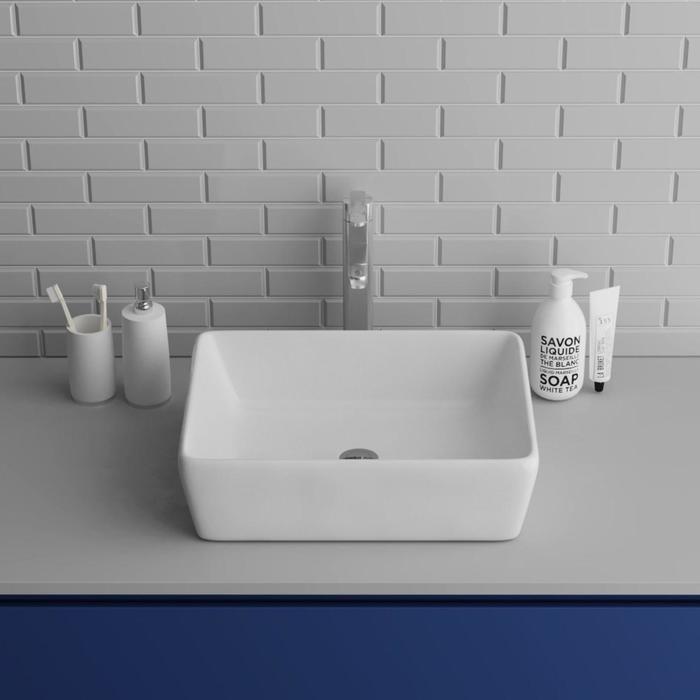 фото Раковина grossman gr-3016, прямоугольная, 480 х 370 мм, белый