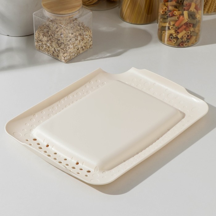 Доска разделочная, 35×26,5×0,3 см, универсальная, 3-в-1, сушилка, поддон, цвет бежевый
Доска разделочная, 35×26,5×0,3 см, универсальная, 3-в-1, сушилка, поддон, цвет бежевый