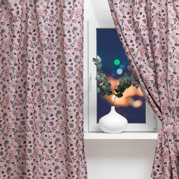 фото Комплект штор для кухни с подхватами этель nature forest 145х180см-2 шт., 100% п/э