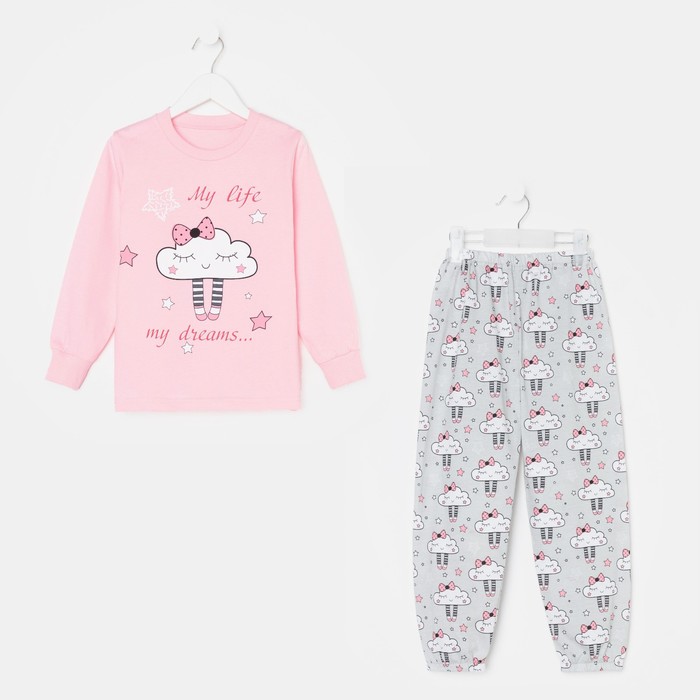 Пижама для девочки, цвет розовый-серый, рост 104 см
Пижама для девочки, цвет розовый-серый, рост 104 см