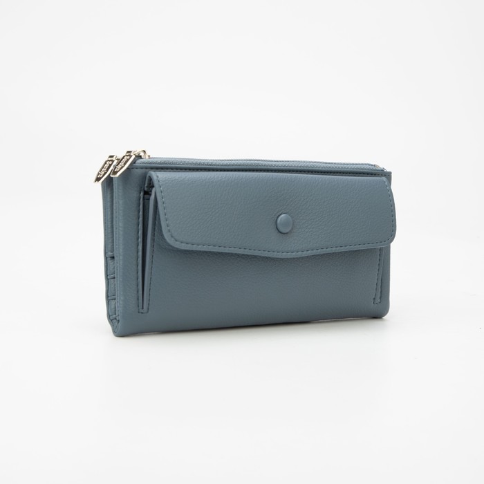 Кошелёк на кнопках, цвет голубой 
Кошелёк на кнопках, цвет голубой