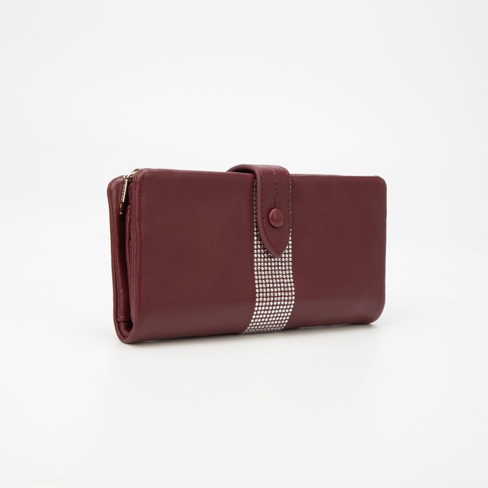 Кошелёк на кнопке, цвет бордовый 
Кошелёк на кнопке, цвет бордовый