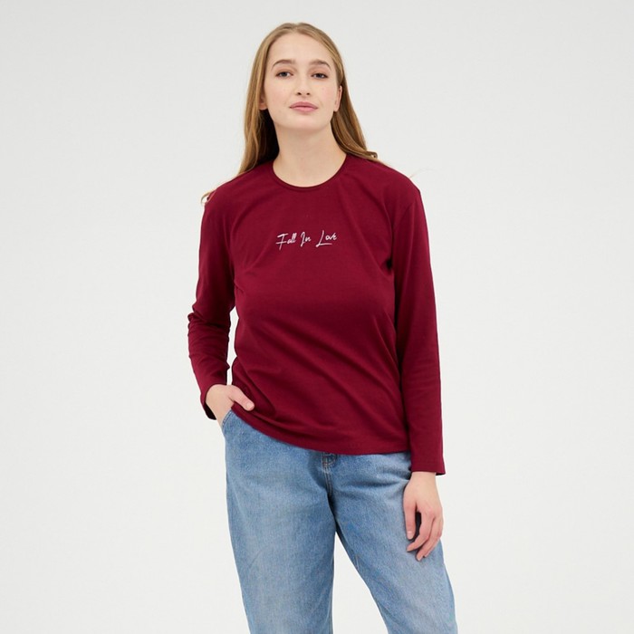 Лонгслив женский, цвет бордовый, размер 46 
Лонгслив женский, цвет бордовый, размер 46