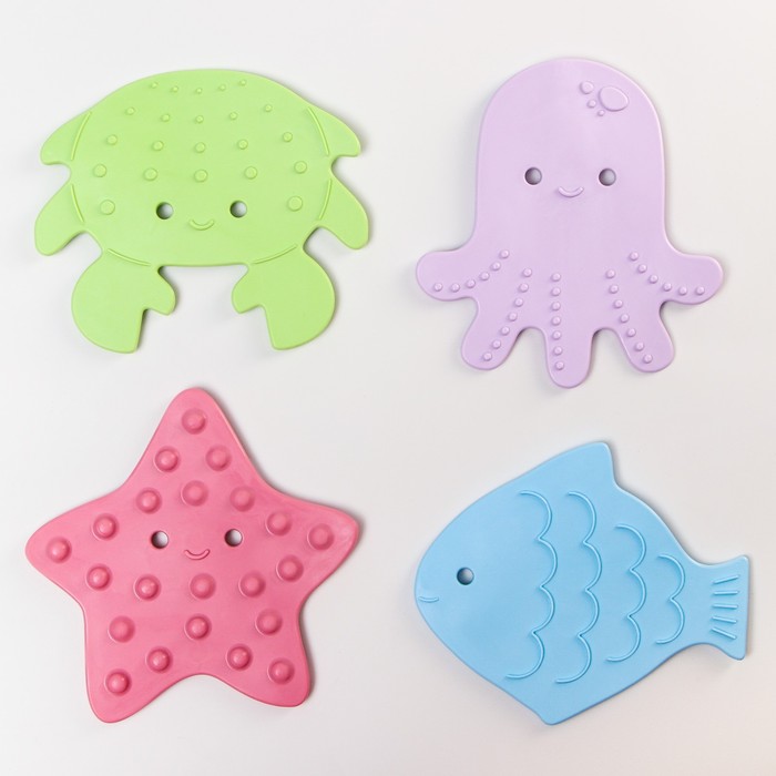 Антискользящие мини-коврики для ванны. Серия SEA ANIMALS, SOFT COLORS. 12 шт.
Антискользящие мини-коврики для ванны. Серия SEA ANIMALS, SOFT COLORS. 12 шт.