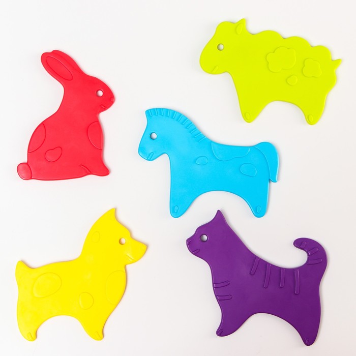 фото Антискользящие мини-коврики серия animals. цвета в ассортименте. 15 шт. roxy-kids
