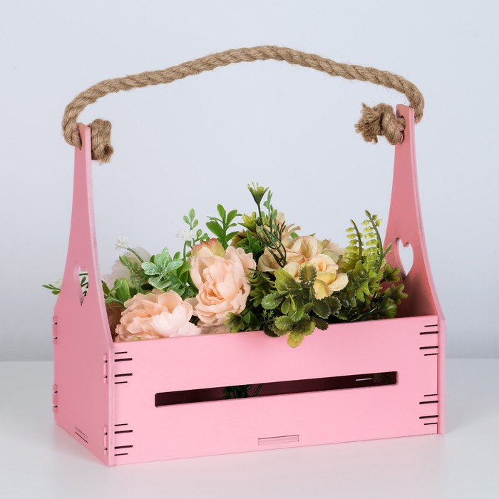 Кашпо деревянное "Сердце" ручка веревка 24,8х13,5х27 см розовый
Кашпо деревянное "Сердце" ручка веревка 24,8х13,5х27 см розовый
